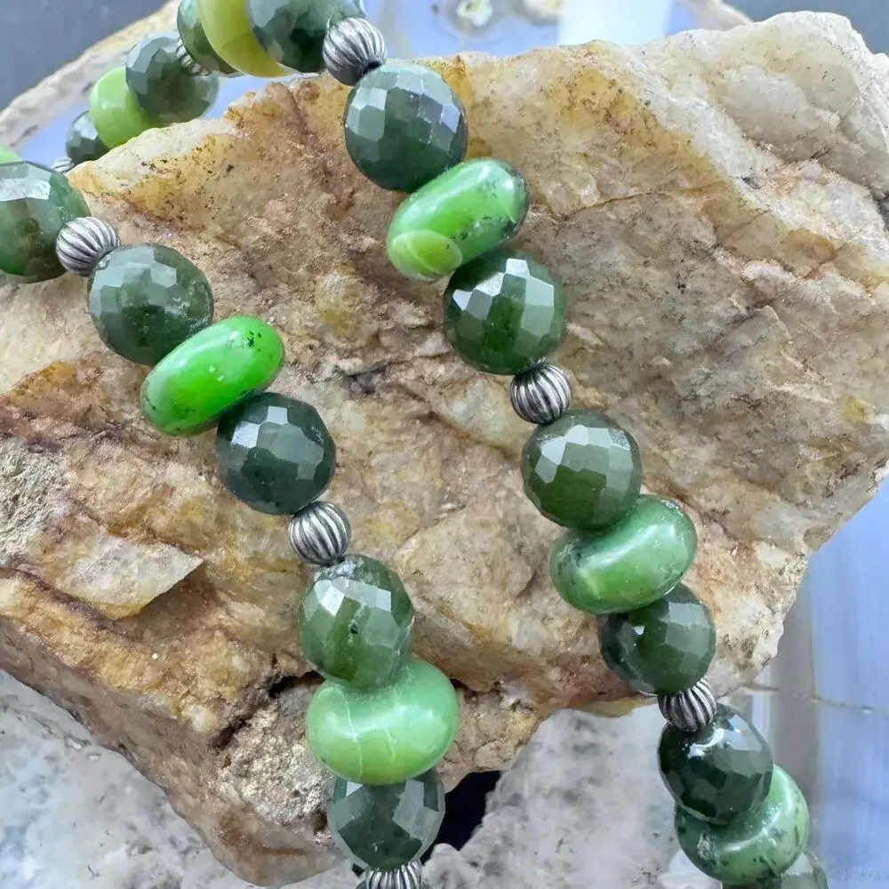 Carolyn Pollack Sterling Faceted & Smooth Serpentine 17
